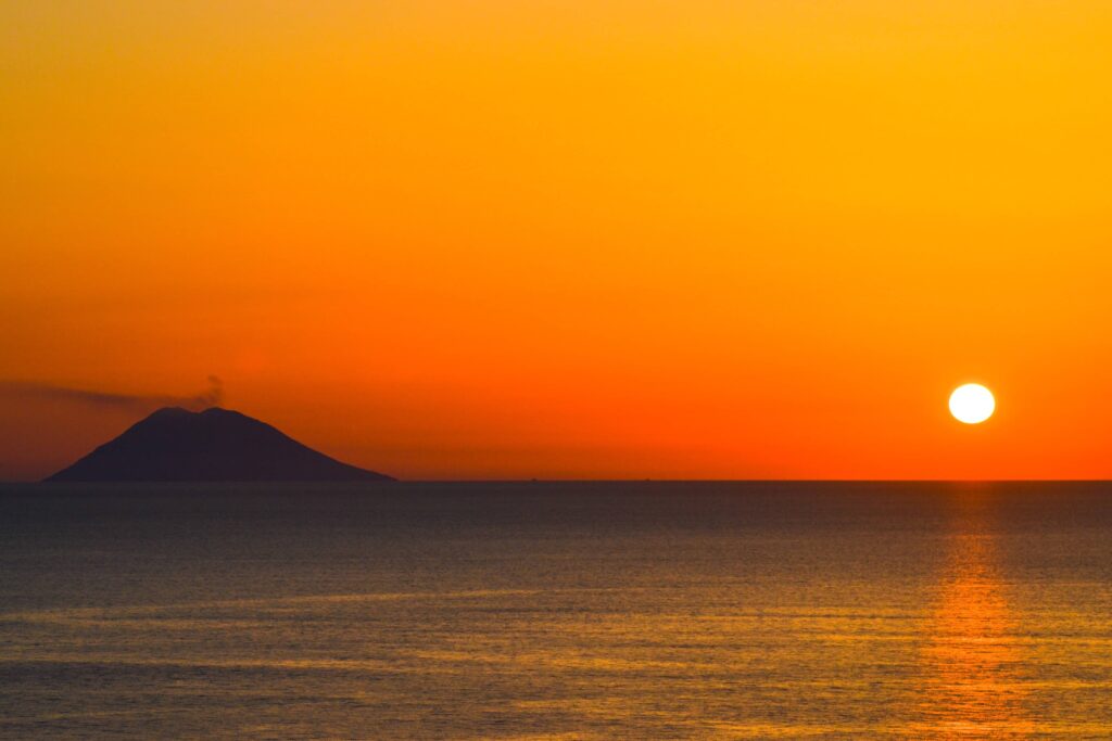 Sunset in Stromboli.  Almost had us planning an adventure.